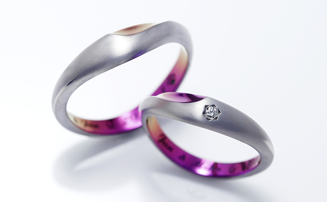 SORA(ソラ)の融合デザイン結婚指輪、雫（オリジナル）