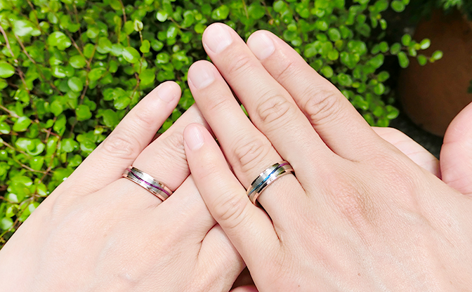 SORA(ソラ)の結婚指輪 「PULSE(パルス)」の着用写真