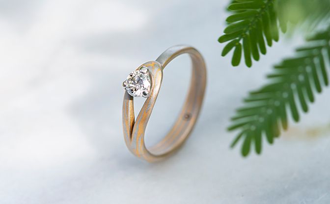 SORAの木目金の婚約指輪