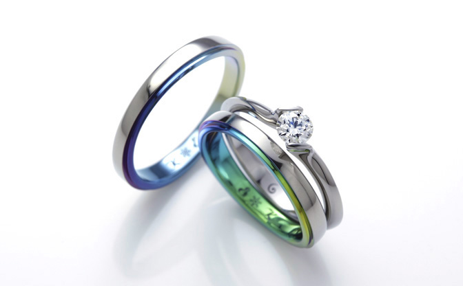 結婚指輪と婚約指輪のセットデザイン