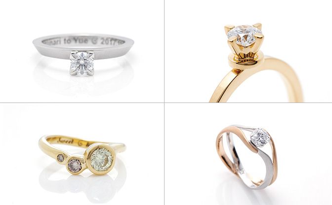 SORAのオリジナルデザインの婚約指輪のオーダー事例