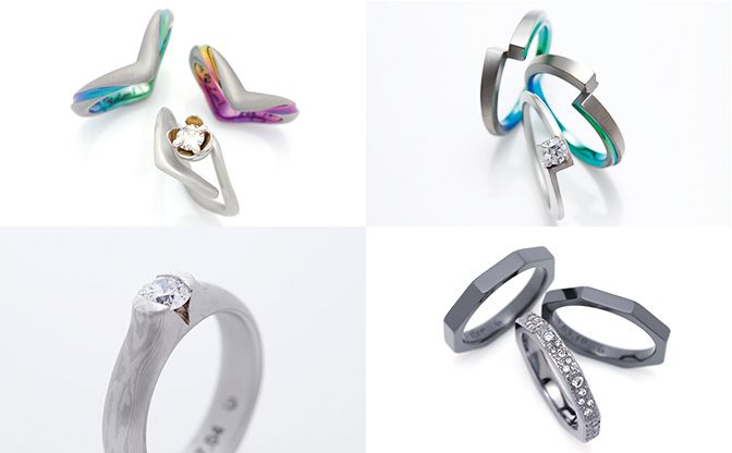SORAのオリジナルデザインの婚約指輪と結婚指輪のオーダー事例