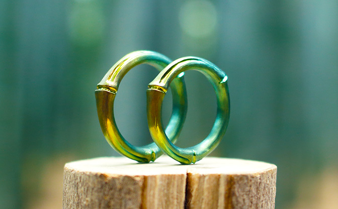 和風の結婚指輪（竹）