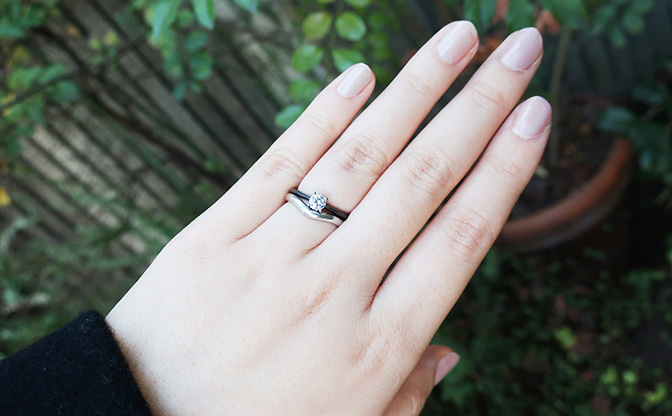 ショールの婚約指輪