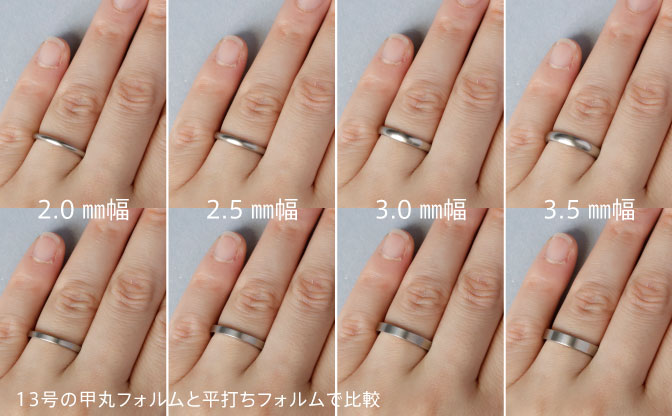 結婚指輪の幅の比較