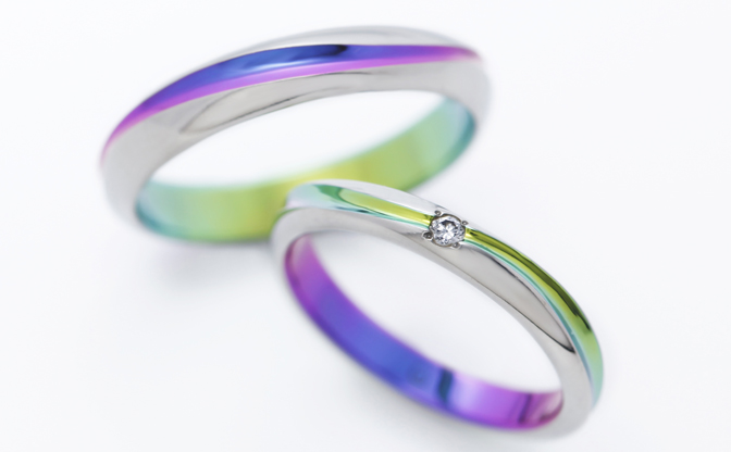 ふたりが選んだ色でつくる、ふたりだけの組み合わせ！『バイカラー』発色の結婚指輪
