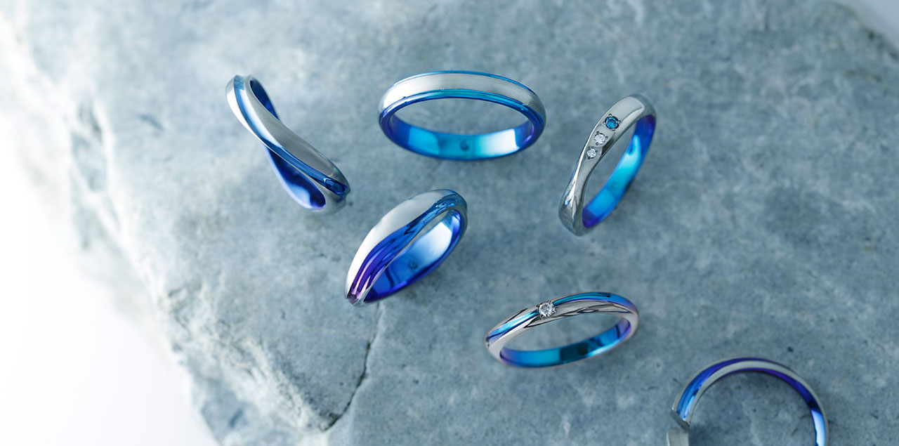 幸せのサムシングブルー】青色の結婚指輪で二人らしく | 結婚指輪のオーダーメイドSORA(ソラ)