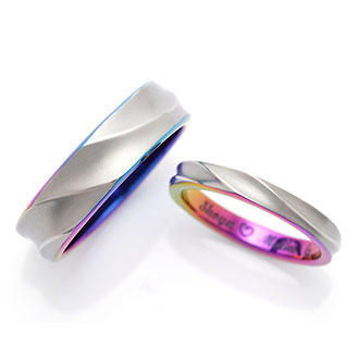 結婚指輪の素材違い・幅違いのデザイン例
