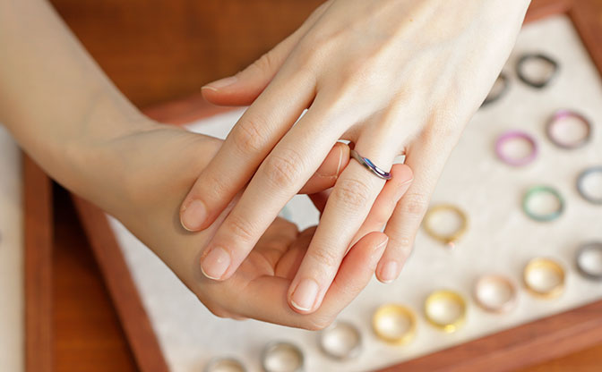 結婚指輪の試着