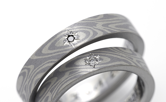 木目金の結婚指輪