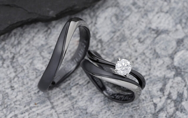 【黒い結婚指輪&婚約指輪】4つの質感から選ぶブラックリング_ジルコニウム_26