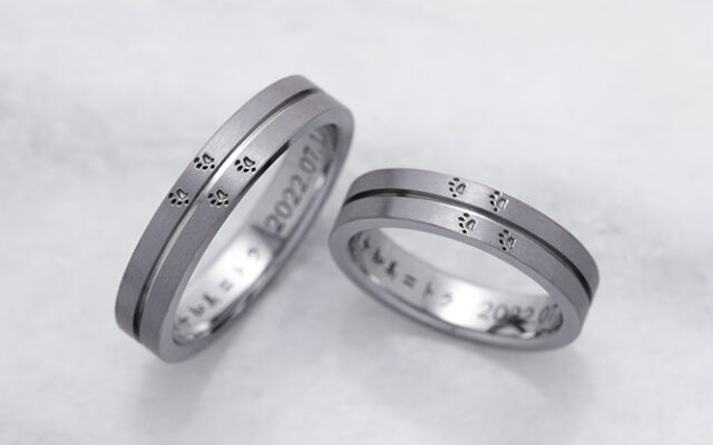 【猫の日記念】ネコの結婚指輪デザイン特集｜オーダーメイド事例_結婚指輪_タンタル_07